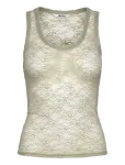 Monki - Sheer Lace Sleeveless Tank Top - Varrukateta - XS
