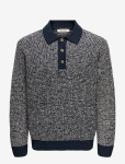ONLY & SONS - Onsalf Rlx Structure Polo Knit - Pikkade varrukatega kootud polos&auml;rgid - S
