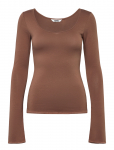 Monki - Long-Sleeved Slim Fit Scoop Neck Top - Pikkade varrukatega - XL