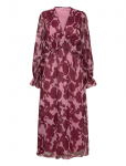 Bubbleroom - Frill L/S Chiffon Midi Dress - Maksikleidid - M