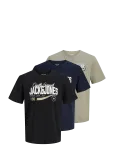 Jack & Jones - Jjelogo Tee Ss O-Neck 2 Col Aw26 3Pk Mp - L&uuml;hikeste varrukatega - M