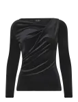 Lauren Ralph Lauren - Pleated Velvet Asymmetrical Top - Pikkade varrukatega - XL