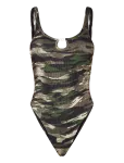 Diesel - Ribbed Swimsuit With Camo Prin - Ujumisriided - S