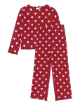 The New - Tnholiday Red Heart Rib Night Set - Pidžaamakomplektid - 98/104