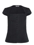 Weekday - Short-Sleeved Squareneck Cotton Top - L&uuml;hikeste varrukatega - 38