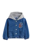 GAP - Baby & Toddler Denim Varsity Bomber Jacket - Teksa ja velvet - 110