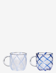 H&uuml;bsch - Kiosk Glass Mugs Swirl Blue (Set Of 2) - Teetassid - 450 ML