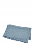 Smallstuff - Baby Blanket, Fishbone, Merino Wool, Soft Blue - Beebitekid - ONE SIZE