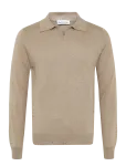 Davida Cashmere - Man Fine Knit Open Collar Sweater - V-kaelusega - M