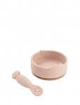 Done By Deer - Stick&Stay Learning Meal Set Sheepy Powder - Beebin&otilde;ude komplektid - BOWL:&Oslash;10X H 5CM.SPOON:10CM