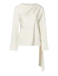Malina - Melandy Draped Cape Blouse - Pikkade varrukatega - 42