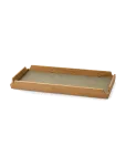 LIND DNA - Teak Tray Square Slim Airy Nupo Herbal Dust/Teak - Kandikud - 36.6X14.6X3.5CM