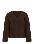 Vila - Viliga L/S Rev V-Neck Knit Top - Noos - Džemprid - S