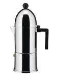 Alessi - Espresso Maker In Aluminum Handle And Knob In Thermoplastic, Black 6 Cups - Mokakannud - 6 CUPS