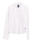 GAP - Organic Cotton Poplin Oversized Crop Shirt - Pikkade varrukatega - XL