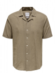 ONLY & SONS - Onscaiden Ss Solid Resort Linen Shirt - L&uuml;hikeste varrukatega - XS