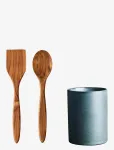 Aida - Raw Utensil Jar With Spatula & Cooking Spoon - Kitchen Storage - ONE SIZE