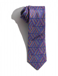 AN IVY - Malik Navy Burgundy Blue Silk Tie - Lipsud - ONE SIZE