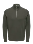 ONLY & SONS - Onsphil Reg 12 Struc Half Zip Knit Noos - Poolpika lukuga džemprid - S
