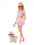 Barbie - Twinning Looks Fashion Doll With Pet Dog, Matching Pink Clothes & Accessories, Blonde - Nukud - ONE SIZE