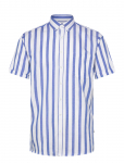 Lindbergh - Striped Cotton/Linen Shirt S/Sstriped Cotton/Linen Shirt S/S - L&uuml;hikeste varrukatega s&auml;rgid - XXXL