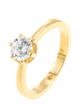 By Jolima - Classic Solitaire Stone Ring Steel - S&otilde;rmused - ONE SIZE 1