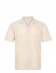 Lindbergh - Striped Seersucker Resort Shirt S/S - Vabaaja s&auml;rgid - XXL