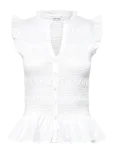 Bubbleroom - Sleeveless Cotton Smock Blouse - Varrukateta - XL