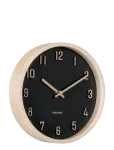 KARLSSON - Wall Clock Nervadura Small Black W. Light Wood - Seinakellad - &Oslash; 22 CM