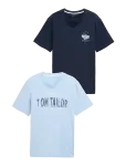Tom Tailor - Doublepack T-Shirt, Packaging - L&uuml;hikeste varrukatega - S