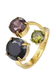 Bud To Rose - Brea All Crystal Ring Mix/Gold - S&otilde;rmused - ONE SIZE