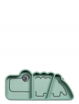 Done By Deer - Silicone Stick&Stay Snack Plate Croco Green - Taldrikud - ONE SIZE