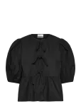 Ganni - Cotton Poplin Peplum Blouse - L&uuml;hikeste varrukatega - 34
