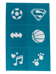 Oh Flossy - Reusable Adhesive Face Paint And Makeup Stencils - N&auml;ov&auml;rvid - 6 SHEETS