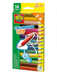 SES Creative - Triangular Grip Colouring Pencils 16 Pieces - V&auml;rvilised pliiatsid - ONE SIZE