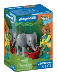 PLAYMOBIL - Zoo: Baby-Elefant Og Dyrepasser - Playmobil Animals & Friends - ONE SIZE