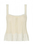 Malina - Evelynn Crochet Trimmed Knitted Top - Varrukateta - XL