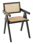 J-Line - Chair Grid Ash Wood/Rattan Bla - Tugitoolid - H80CM