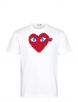 Comme Des Gar&ccedil;ons - White Heart T-Shirt - L&uuml;hikeste varrukatega - L