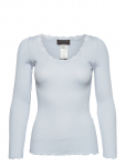 Rosemunde - Rwbabette Silk Ls U-Neck Lace T-Shirt - Pikkade varrukatega - L