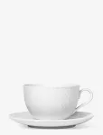 Lyngby Porcel&aelig;n - Rhombe Tea Cup With Matching Saucer 39 Cl White - Kohvitassid - 39 CL
