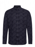 Clean Cut Copenhagen - Malvin Jaquard Shirt - Mustriga s&auml;rgid - XXXL