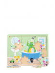 Bolibompa - Bolibompa- Draken I Badrummet, 24 Bit,3-6 &Aring;r - Puidust pusled - 29X22CM
