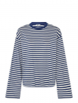 Monki - Long-Sleeved Cotton T-Shirt - Pikkade varrukatega - M