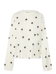 Monki - Long-Sleeved Cotton T-Shirt - Pikkade varrukatega - S