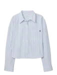 Calvin Klein Jeans - Yarndye Cotton Poplin Cropped Sh - Pikkade varrukatega - S