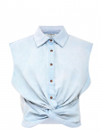 French Connection - Chess Twist Cropped Denm Shirt - Varrukateta l&uuml;hikesed topid - XL