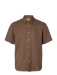 Selected - Slmregclaus Clay Linenblend Ss Sht Noos - L&uuml;hikeste varrukatega s&auml;rgid - M