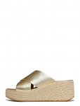 FitFlop - Platfforms Espadrille Leather Wedge Cross Slides - Kiilkontsaga jalan&otilde;ud - 39