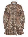 Ganni - Printed Stretch Cotton Mini Shirt Dress - L&uuml;hikesed kleidid - 36